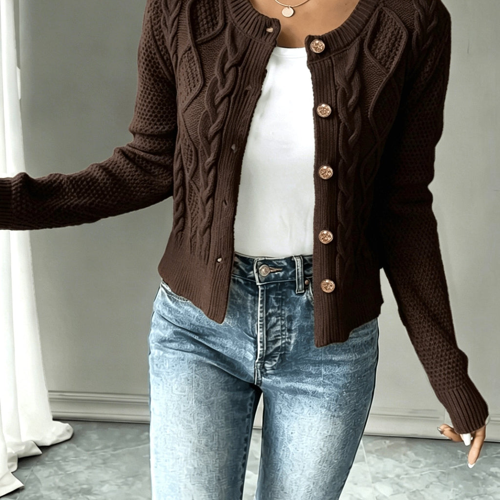 Cable-Knit Button Cardigan - Elegant and Cozy