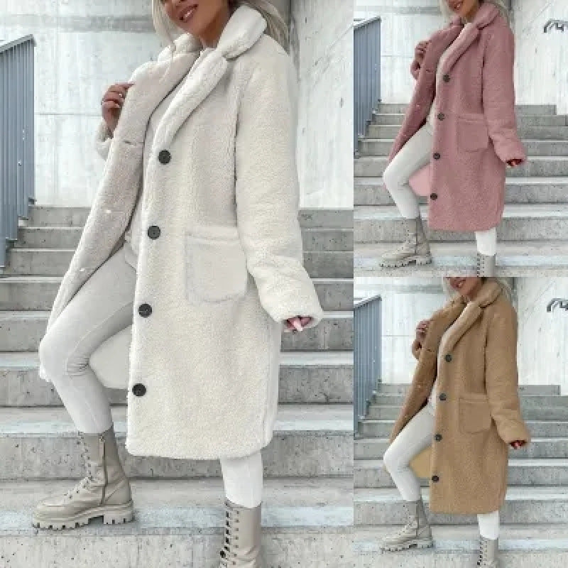 Women's Fluffy Lapel Jacket - Warm and Cozy