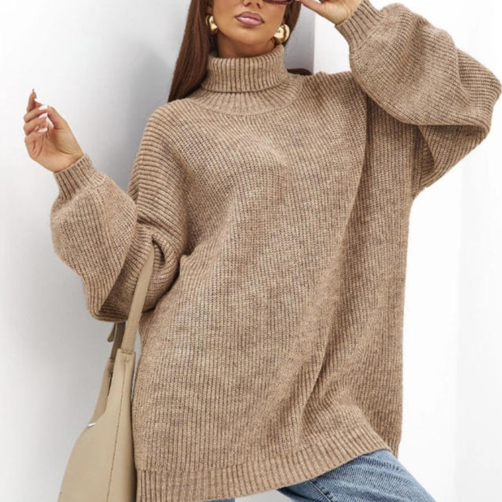 Turtleneck Knit Top - Warm and Fashionable