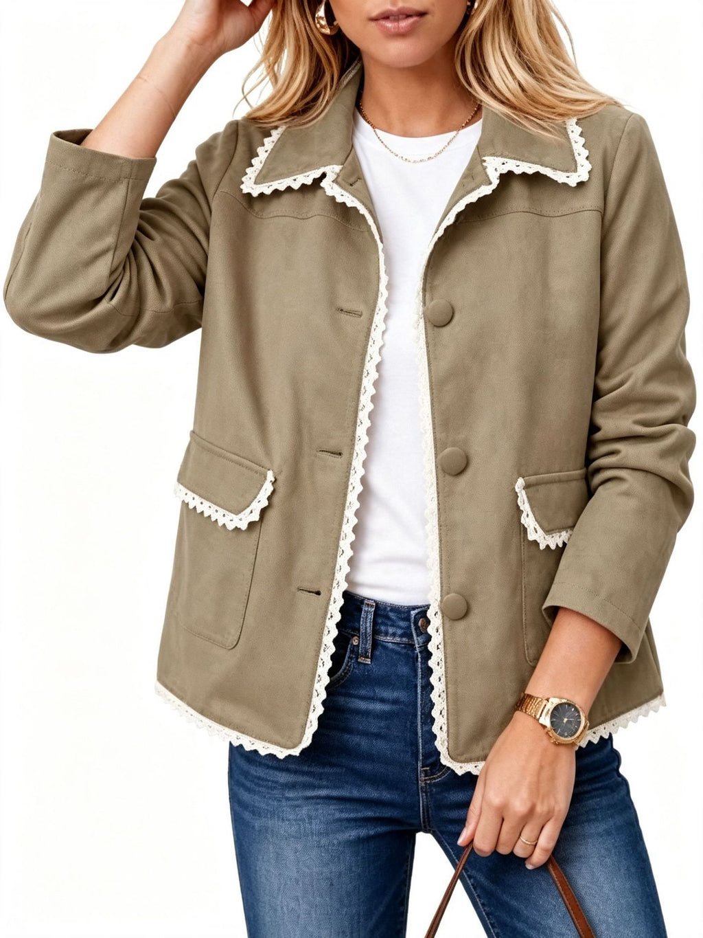 Retro Lapel Pocket Jacket - Classic and Practical