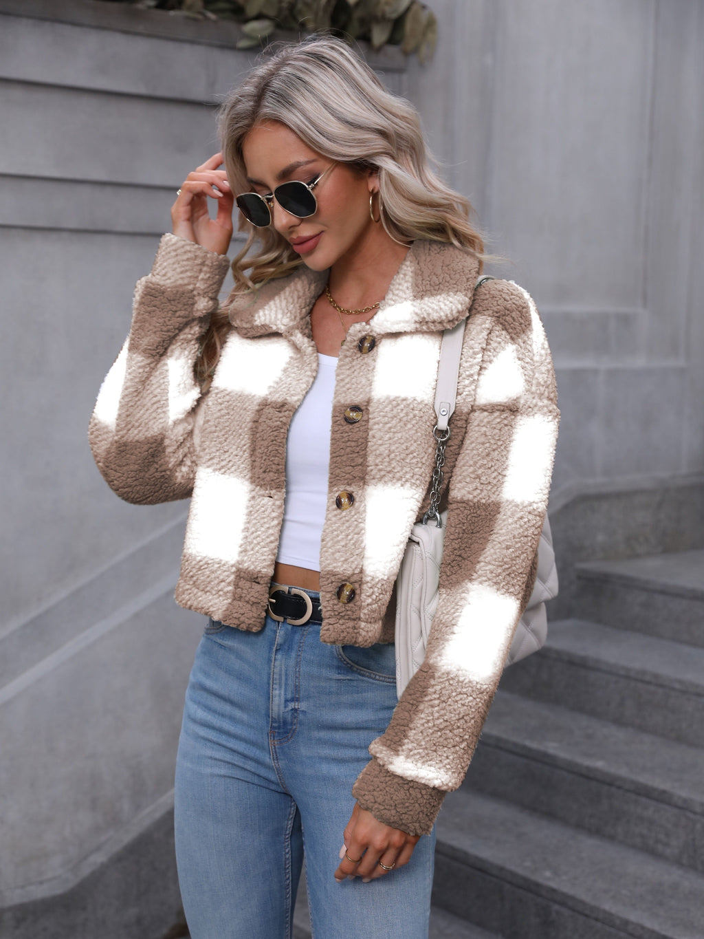Cropped Check Jacket - Soft and Polished