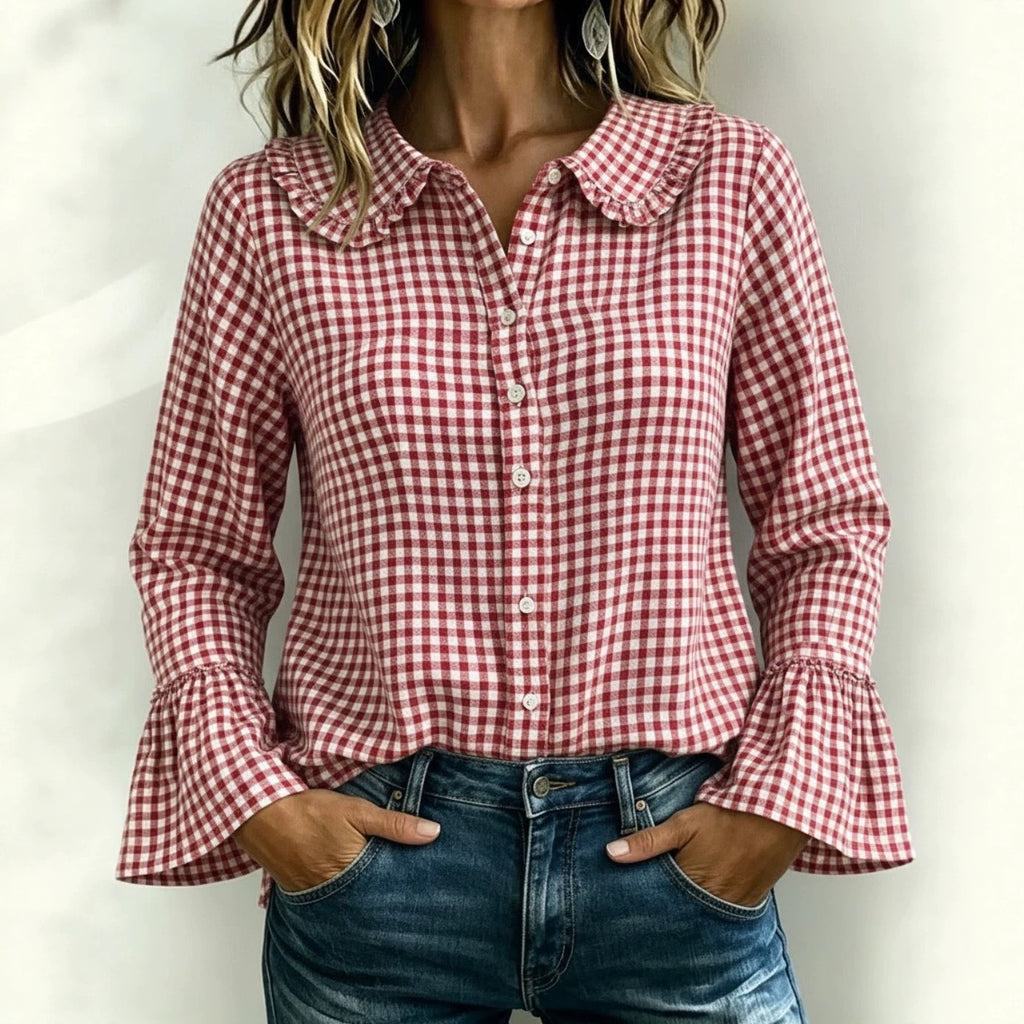 Women’s Casual Vintage Plaid Shirt – Loose-Fit Relaxed Everyday Style