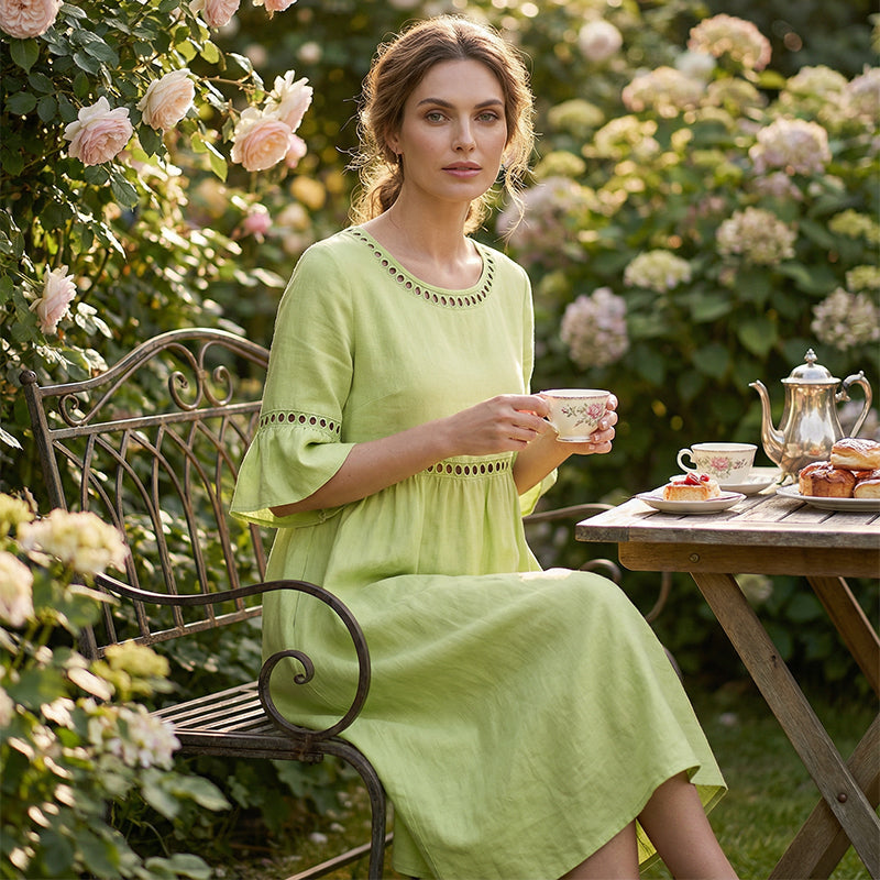 Women's Tummy-Control Midi Dress - Elegant Flattering Occasion Style