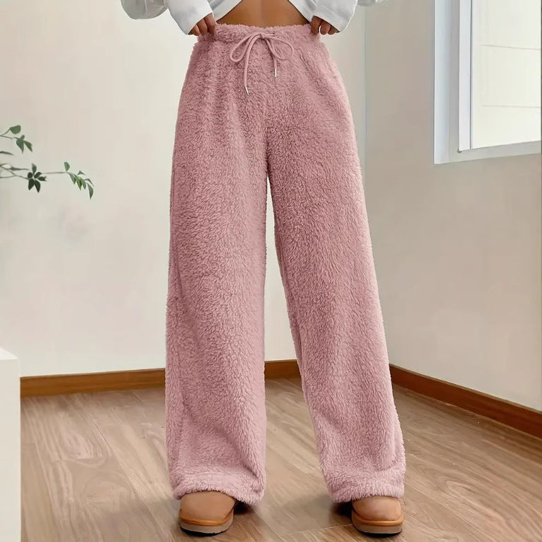 Solid Color Fleece Casual Pants - Soft and Relaxed