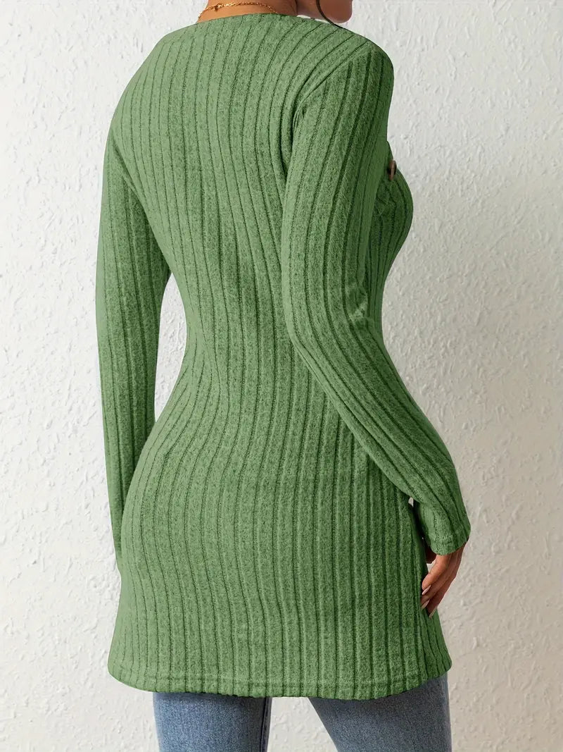 Women's One Shoulder Ribbed Top - Fitted Modern Daywear Essential