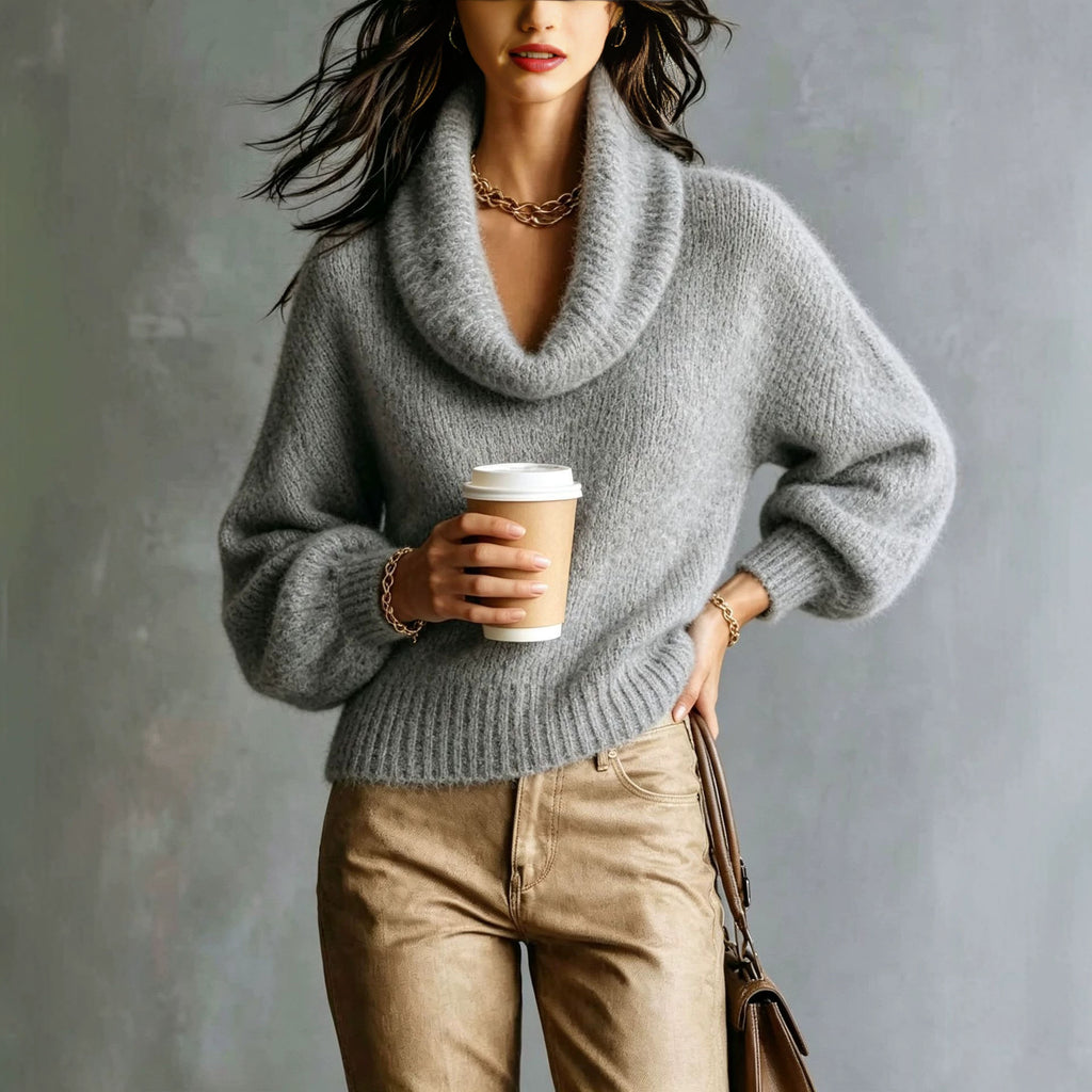 Loose-Fit Turtleneck Sweater - Soft and Trendy