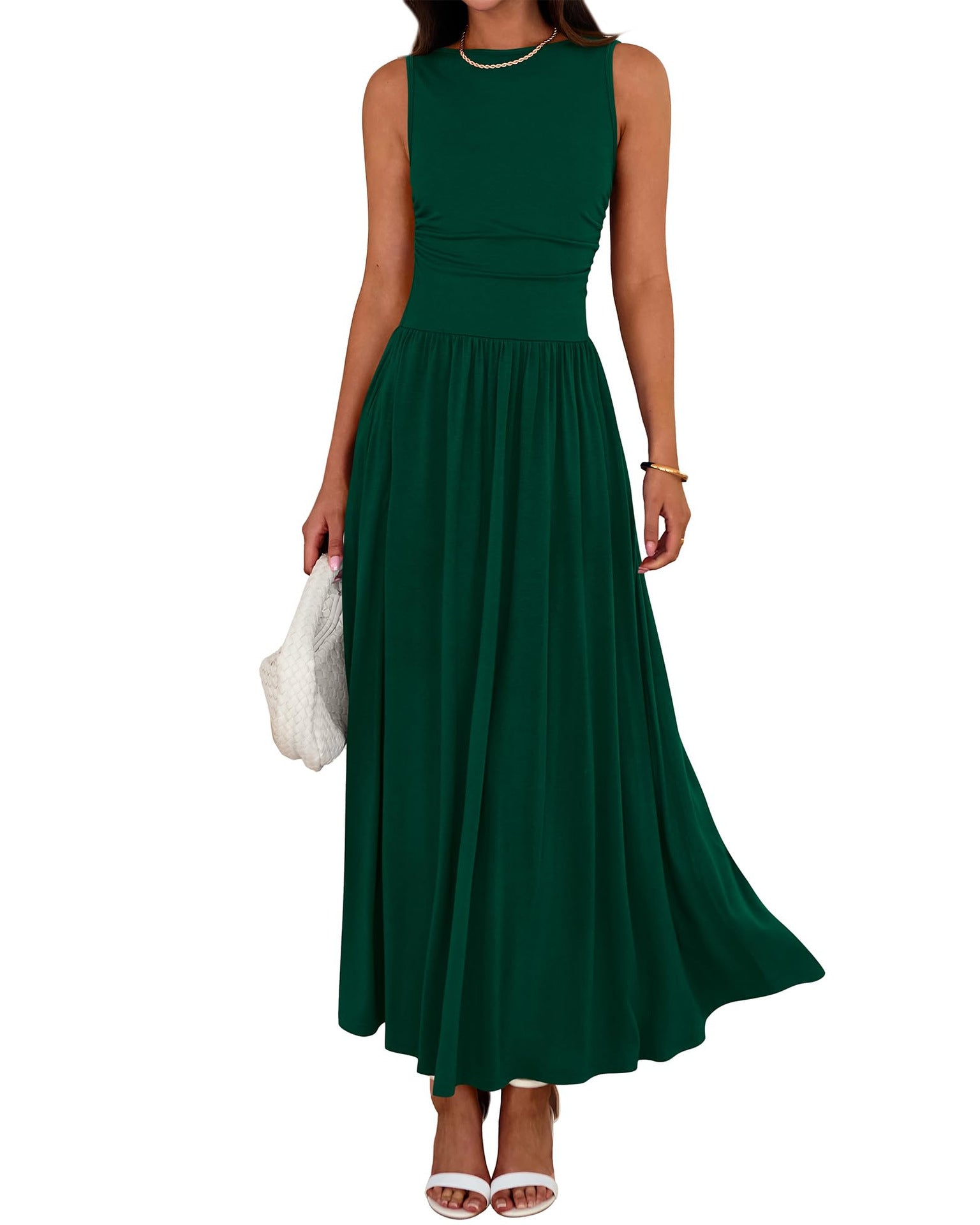 Women's Pocket Maxi Dress - Relaxed Long Skirt Day Style