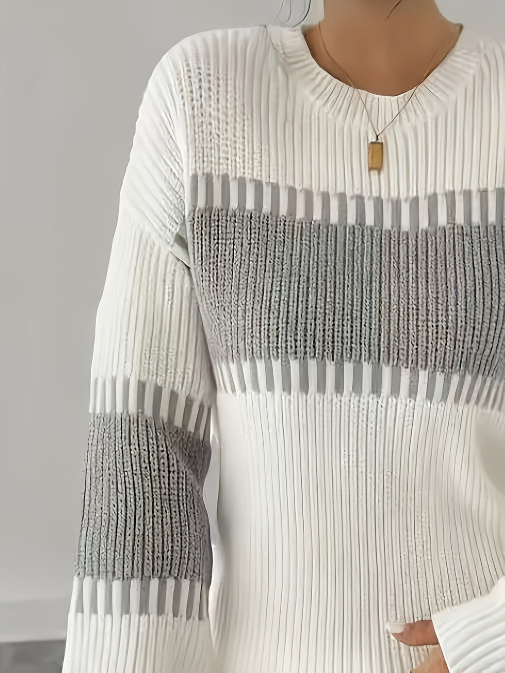 Women’s Colorblock Striped Sweater – Soft Casual Knit