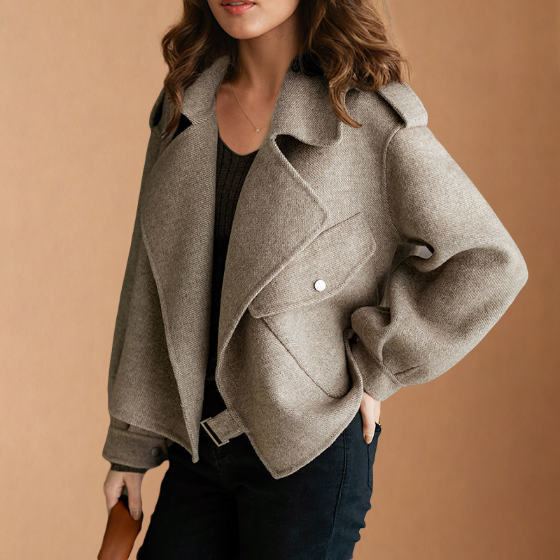 Cropped Crepe Jacket - Chic and Structured