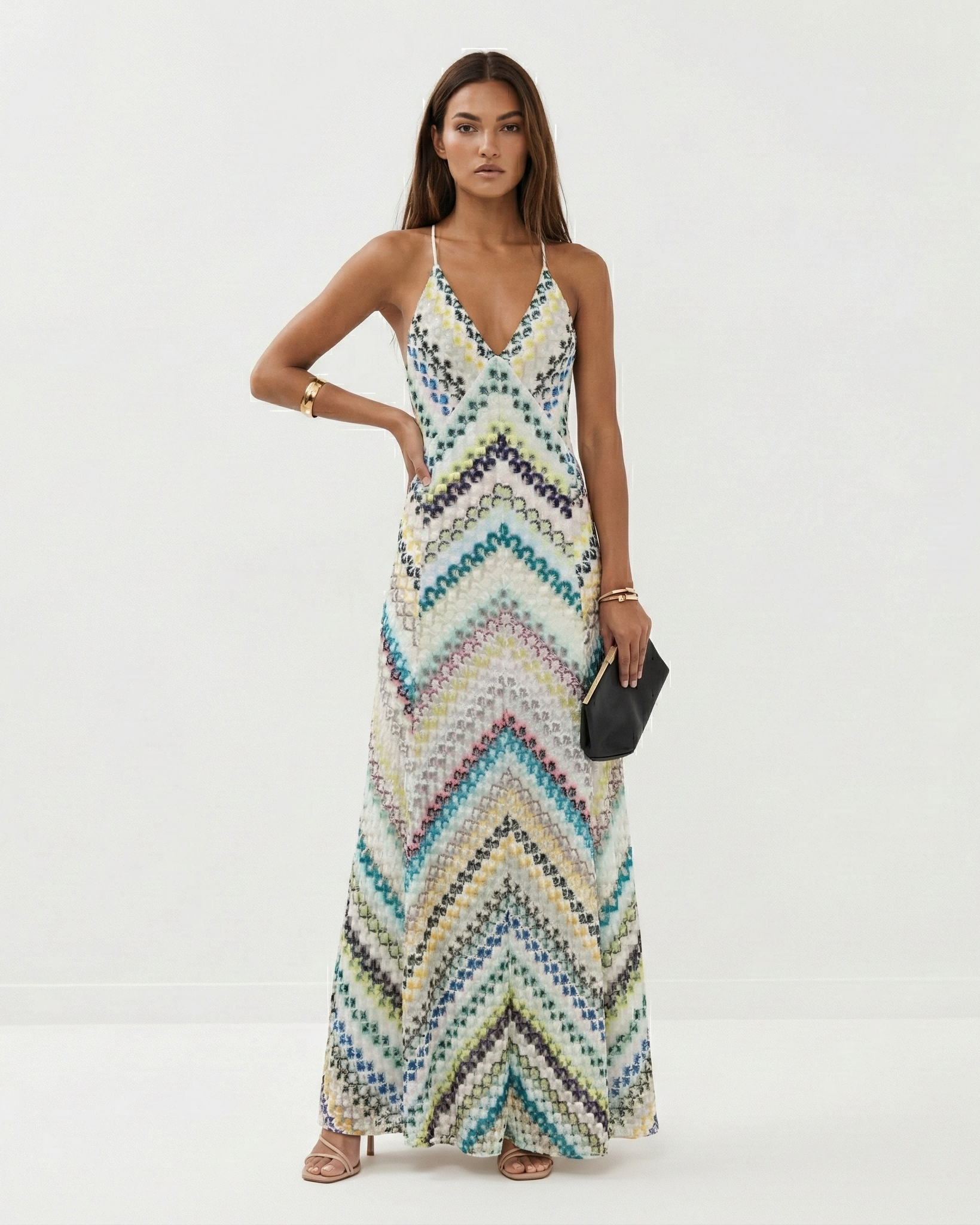 Women's Crochet Maxi Beach Cover-Up – Open-Back Resort Style