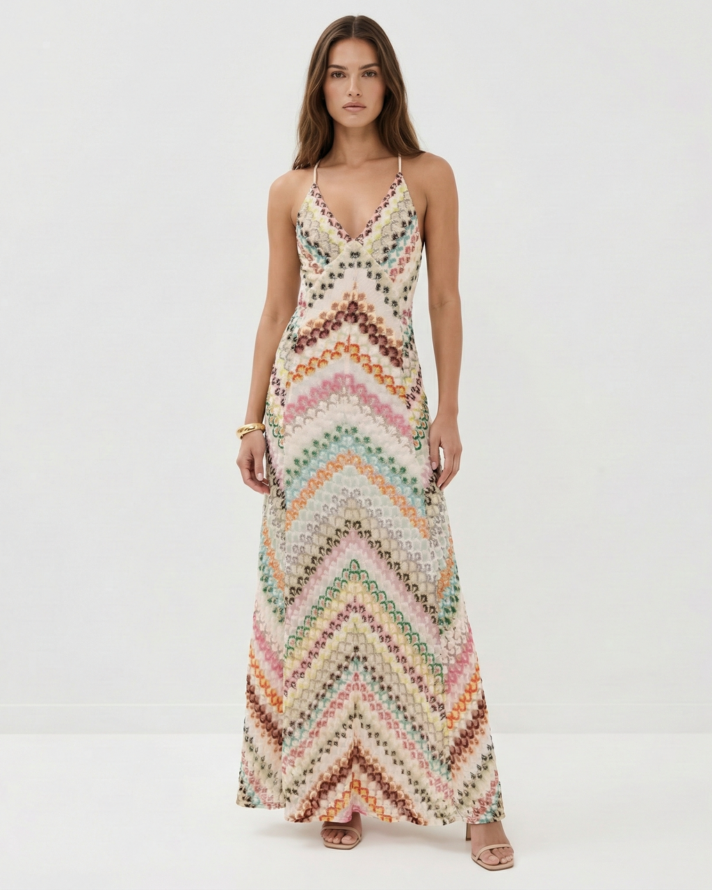 Women's Crochet Maxi Beach Cover-Up – Open-Back Resort Style