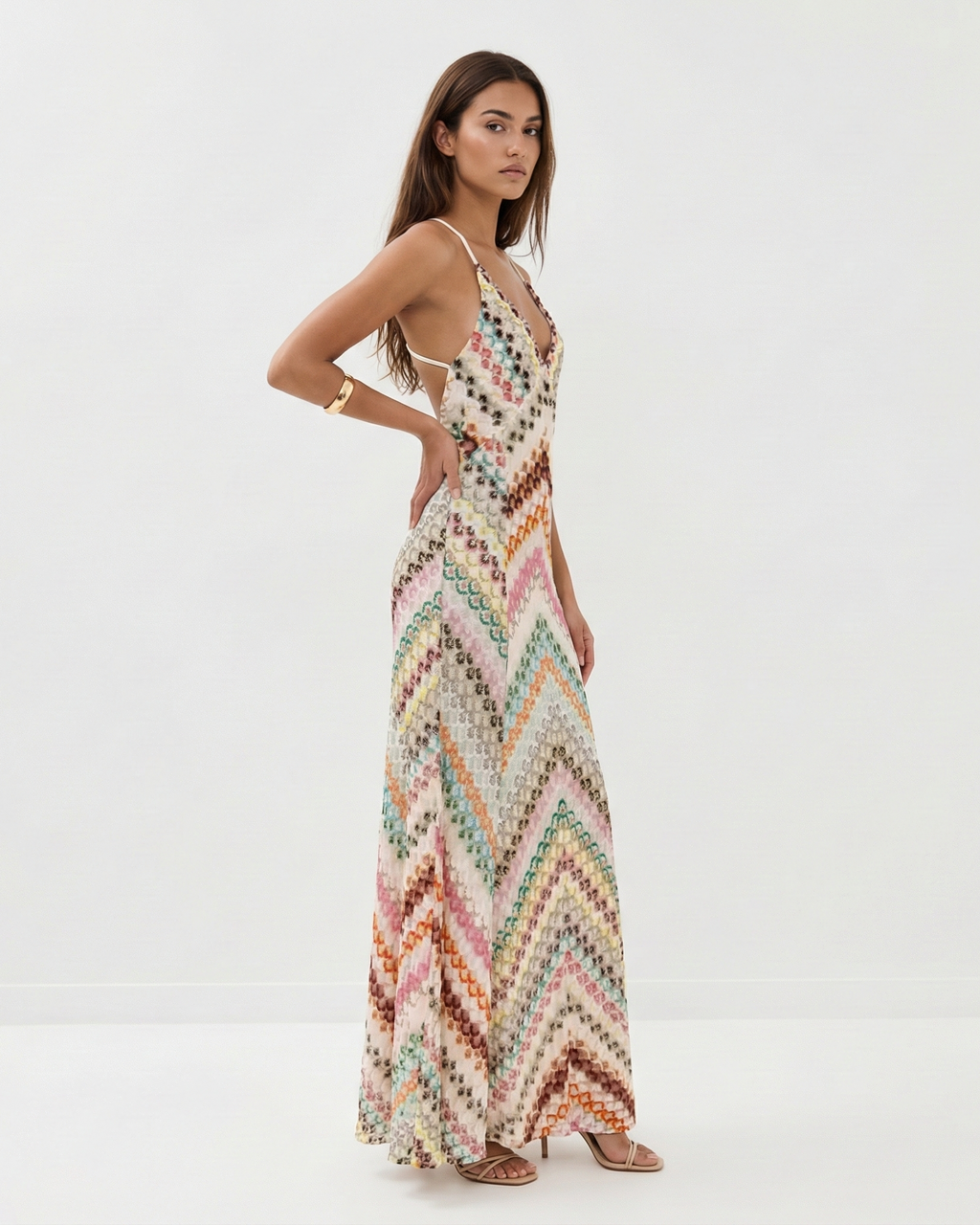 Women's Crochet Maxi Beach Cover-Up – Open-Back Resort Style