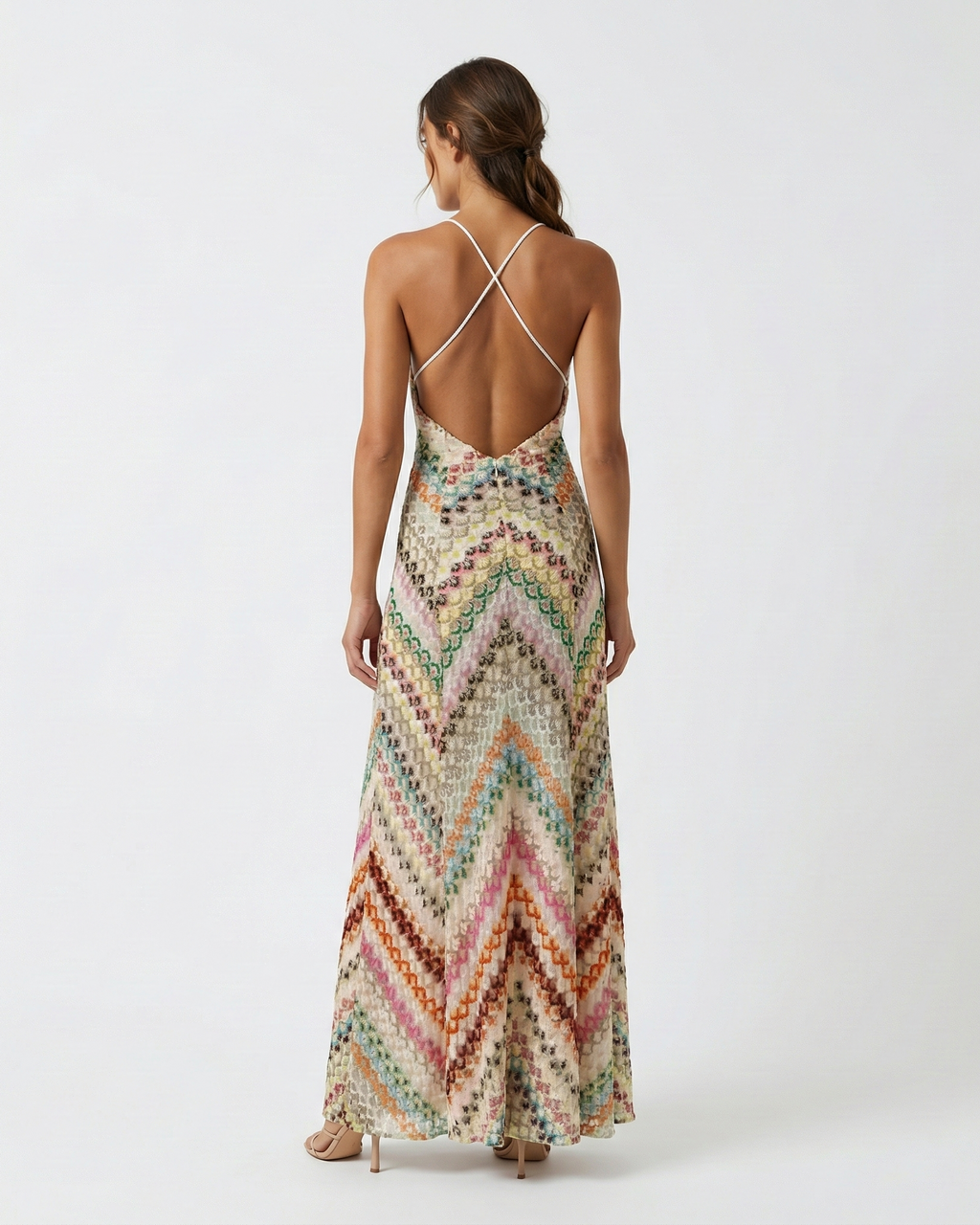 Women's Crochet Maxi Beach Cover-Up – Open-Back Resort Style