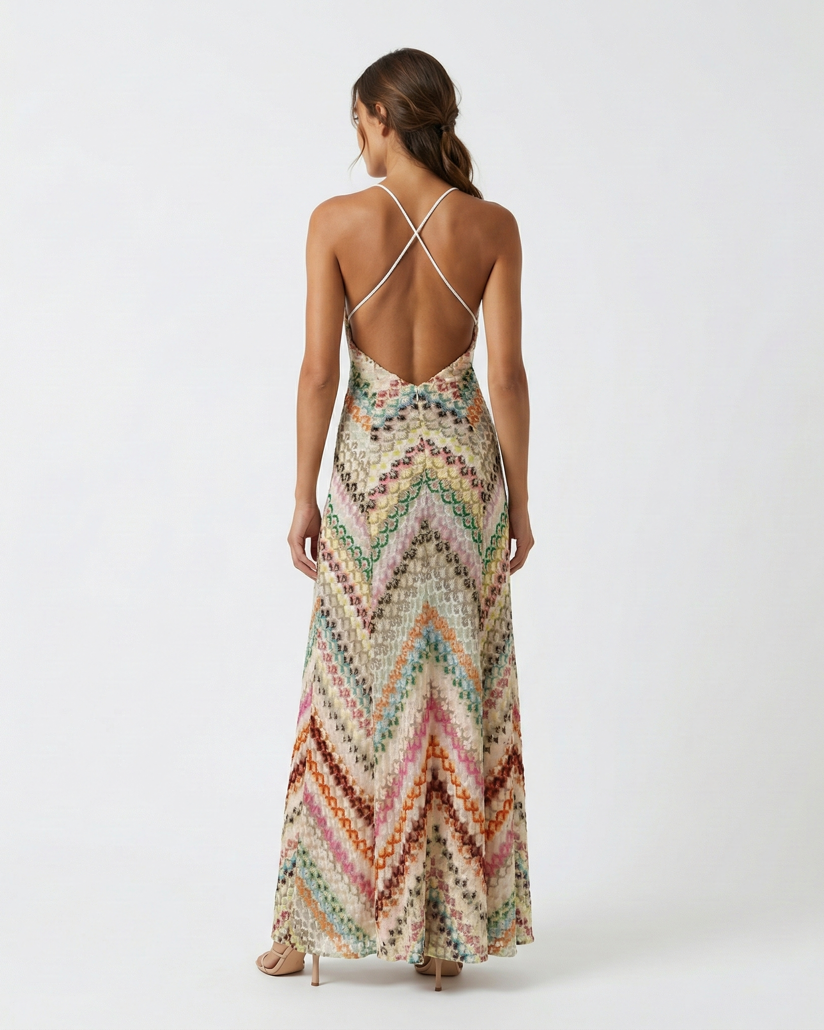 Women's Crochet Maxi Beach Cover-Up – Open-Back Resort Style