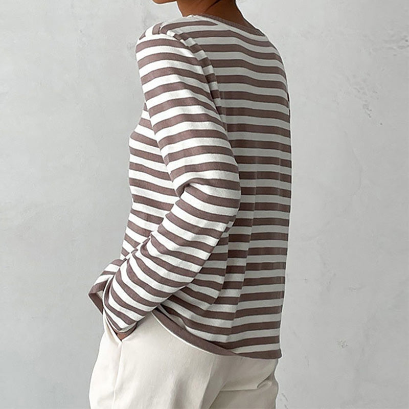 Women’s Striped Crewneck Sweater - Soft and Casual