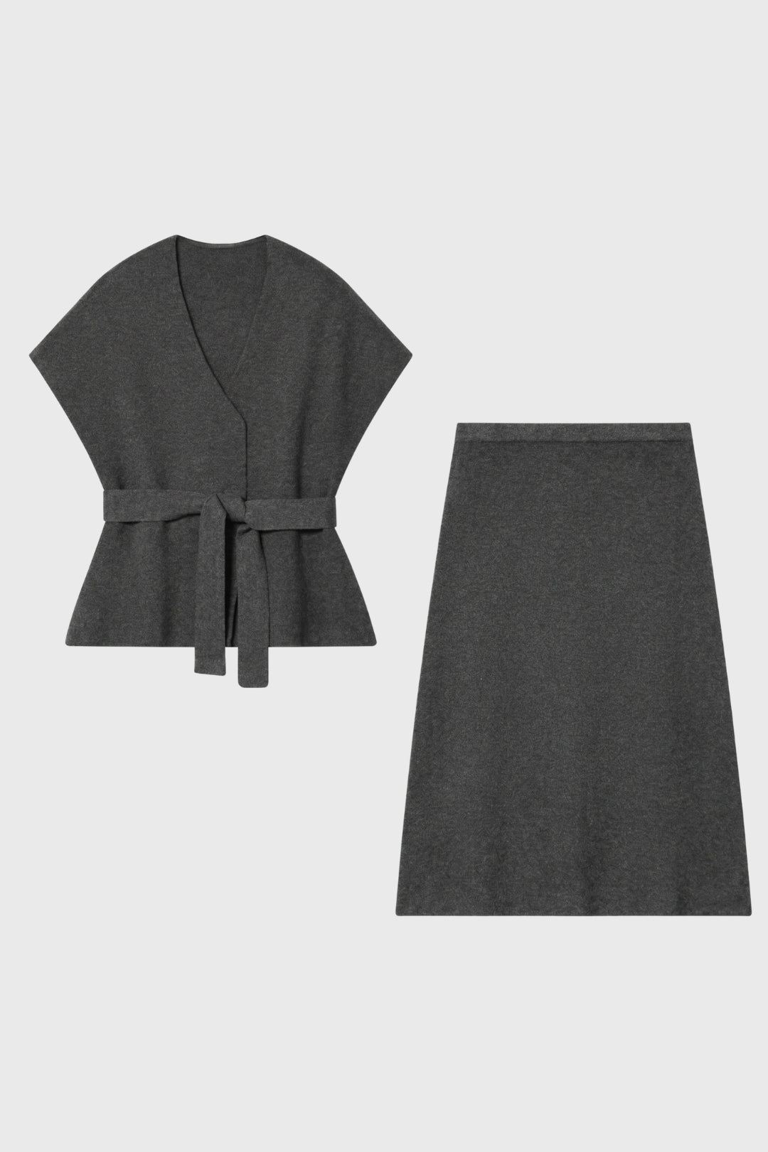 Cardigan and Midi Skirt Set - Chic and Semi-Formal