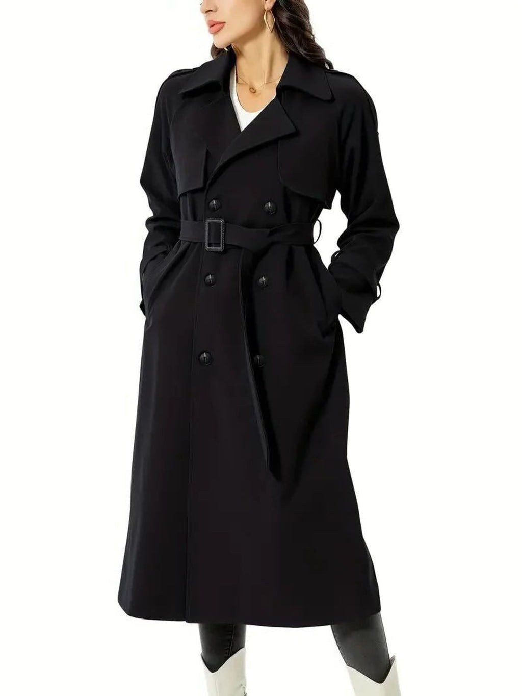 Women's Trench Coat - Belted with Wide Lapels