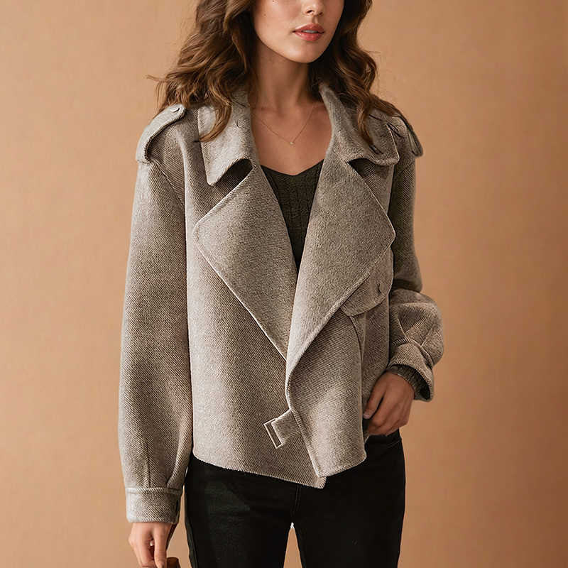 Cropped Crepe Jacket - Chic and Structured
