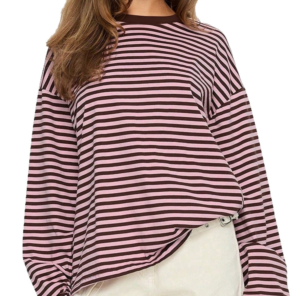 Crewneck Color-Block Shirt - Soft and Versatile