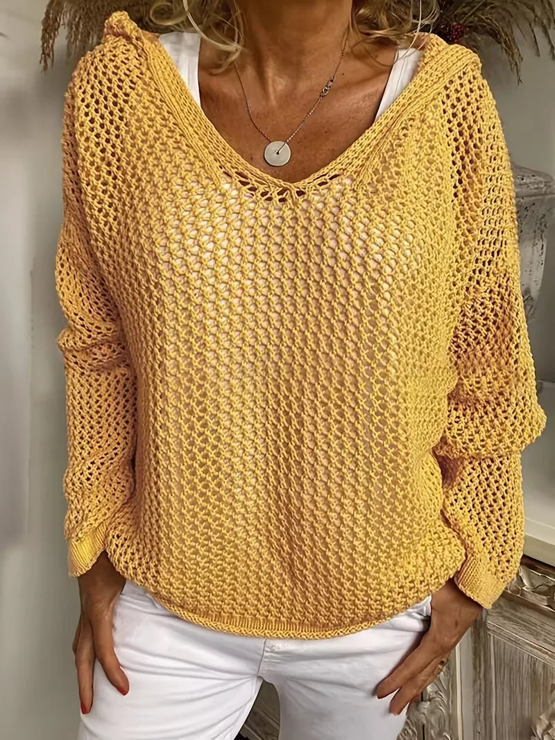 Oversized Hooded Knit Hoodie - Soft and Casual