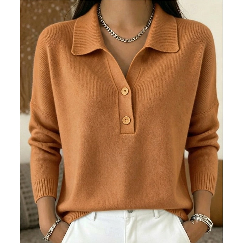 Collared Button Pullover - Refined and Comfortable