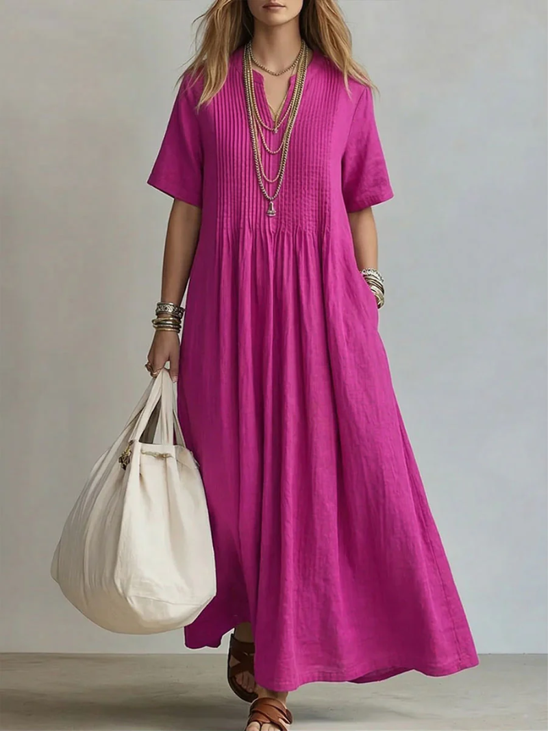 Women's Pleated Dress - Elegant Feminine Occasion Style