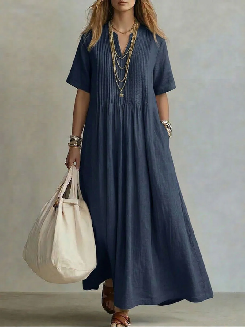 Women's Pleated Dress - Elegant Feminine Occasion Style