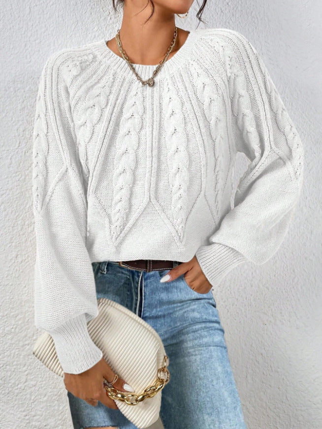 Women’s Cable-Knit Crewneck Sweater - Soft and Versatile