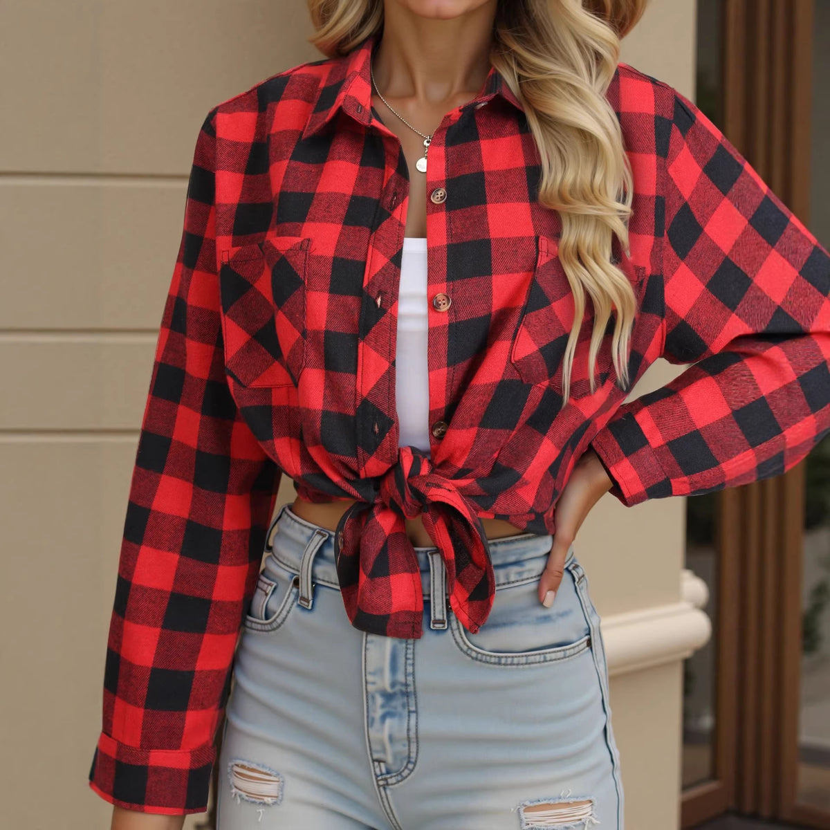 Casual Flannel Plaid Shirt - Relaxed and Warm