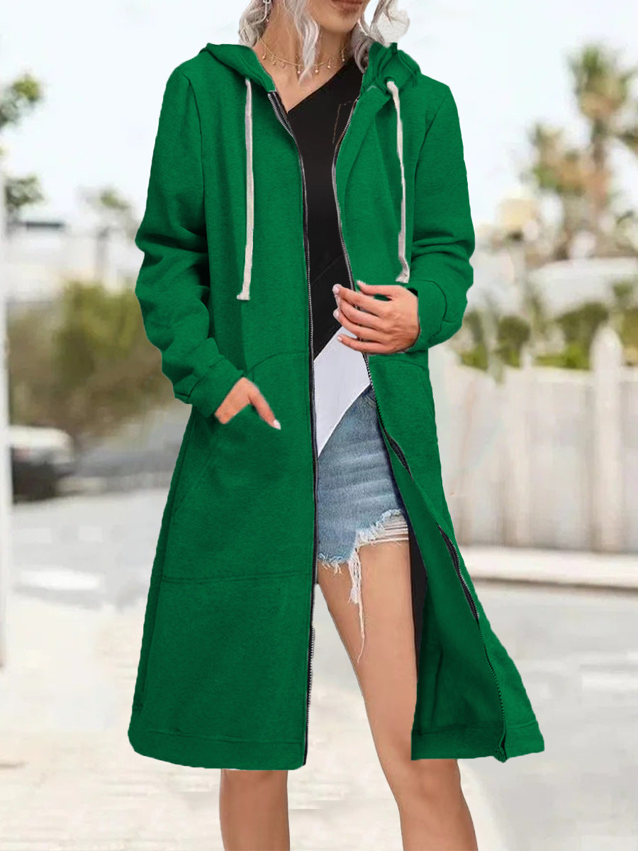 Women's Zipper Cardigan Hoodie - Soft Multicolor Relaxed Layer