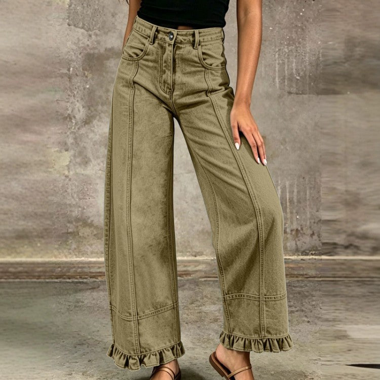 Women’s Loose-Fit Wide-Leg Denim Pants – Stylish Casual High-Waisted Jeans Everyday Streetwear