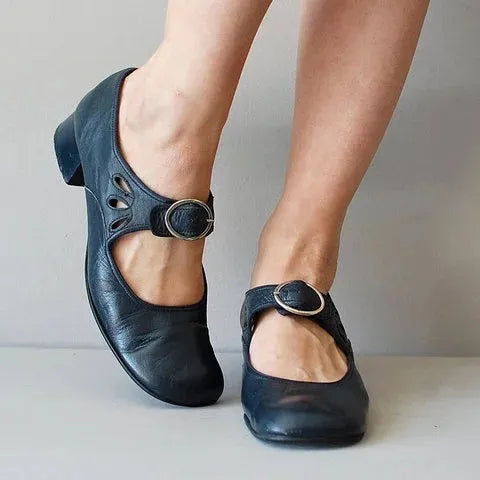 Women's Buckle Heels - French Inspired Dress Shoes