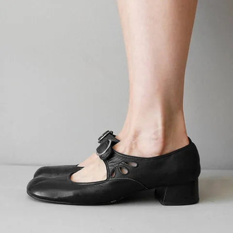 Women's Buckle Heels - French Inspired Dress Shoes