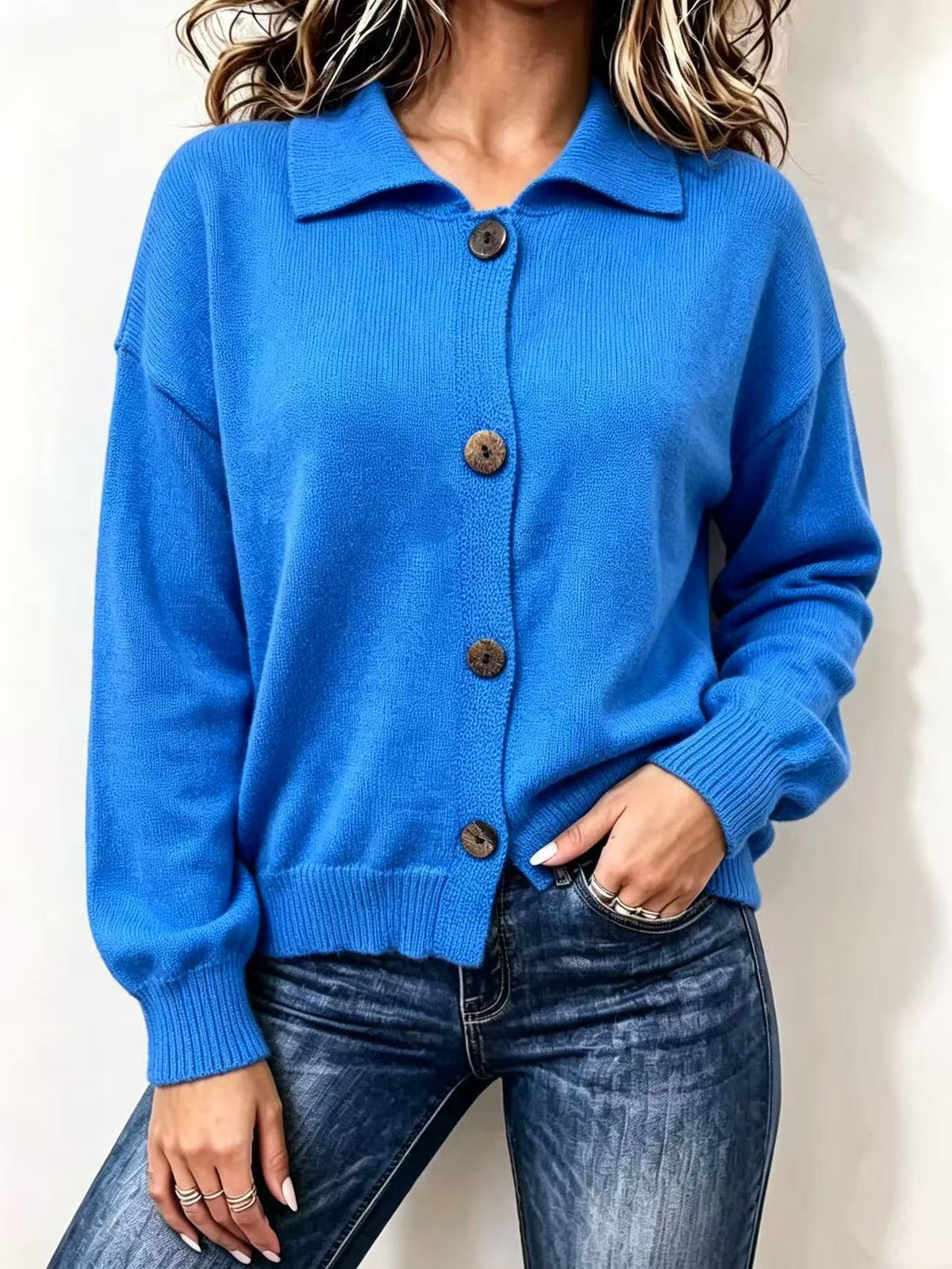 Button-Up Sweater Coat - Soft and Practical