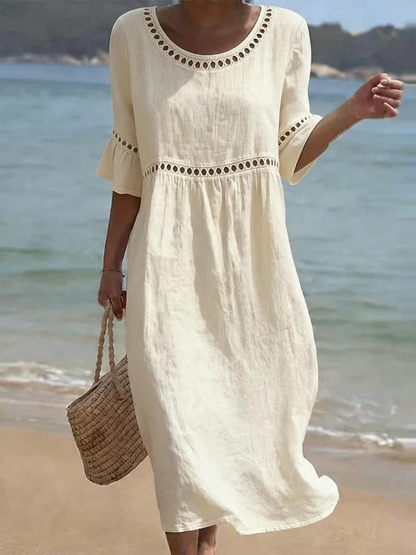Women's Tummy-Control Midi Dress - Elegant Flattering Occasion Style