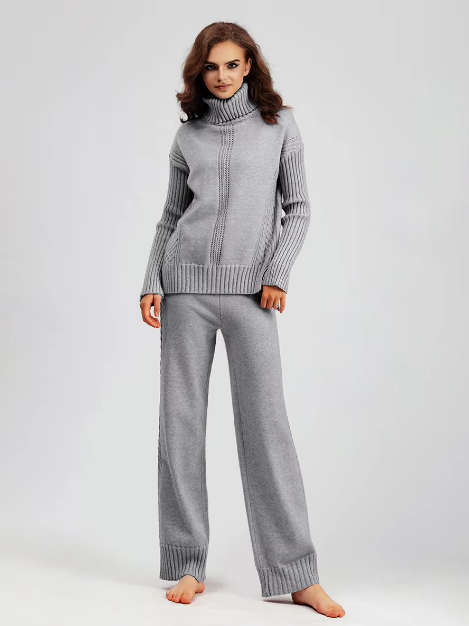 Adriana Women’s Cozy Turtleneck Set – Casual Comfortable Winter Style
