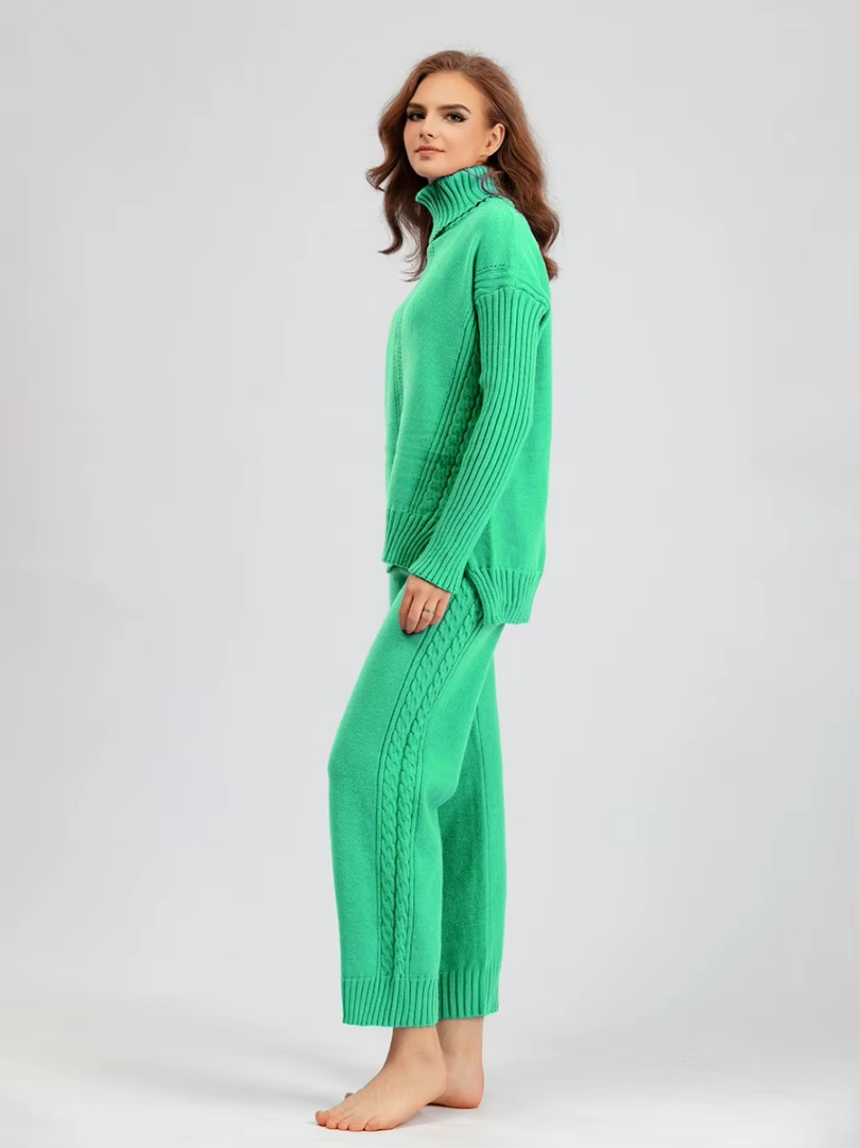 Adriana Women’s Cozy Turtleneck Set – Casual Comfortable Winter Style