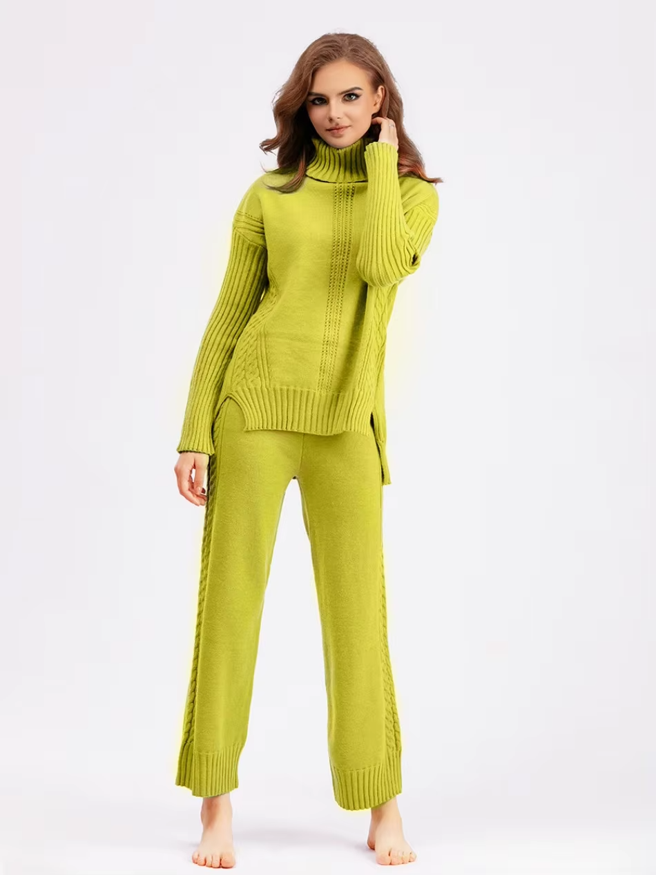 Adriana Women’s Cozy Turtleneck Set – Casual Comfortable Winter Style