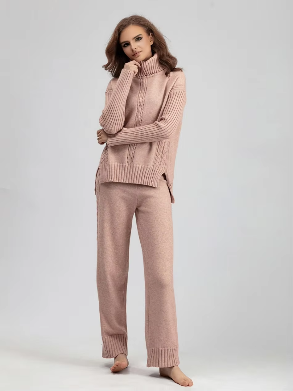Adriana Women’s Cozy Turtleneck Set – Casual Comfortable Winter Style