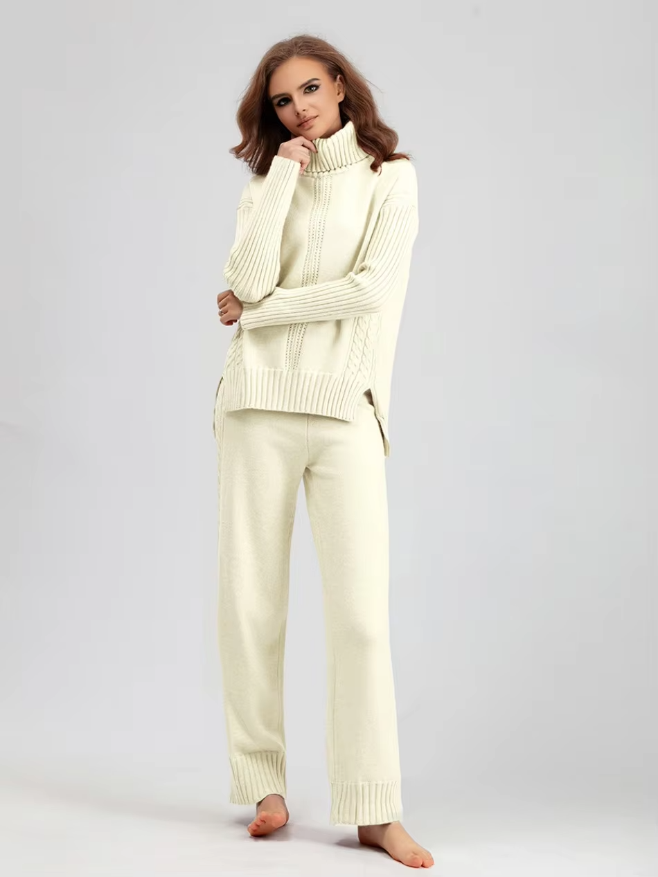 Adriana Women’s Cozy Turtleneck Set – Casual Comfortable Winter Style