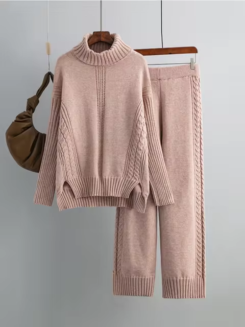 Adriana Women’s Cozy Turtleneck Set – Casual Comfortable Winter Style