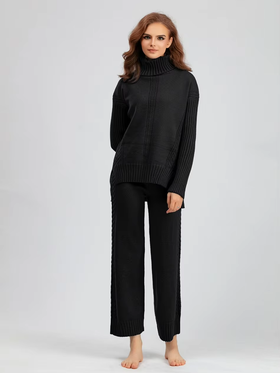 Adriana Women’s Cozy Turtleneck Set – Casual Comfortable Winter Style