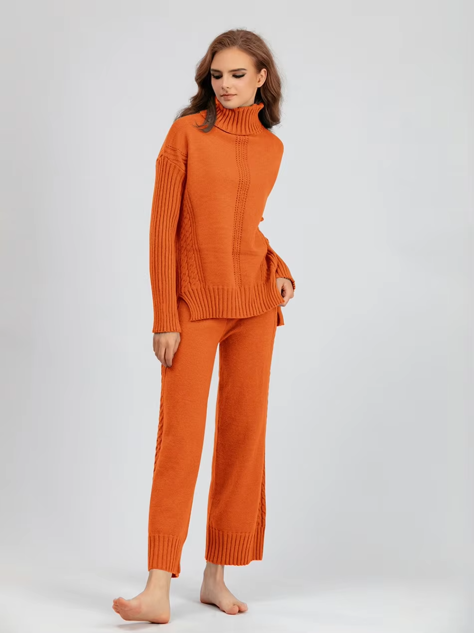 Adriana Women’s Cozy Turtleneck Set – Casual Comfortable Winter Style