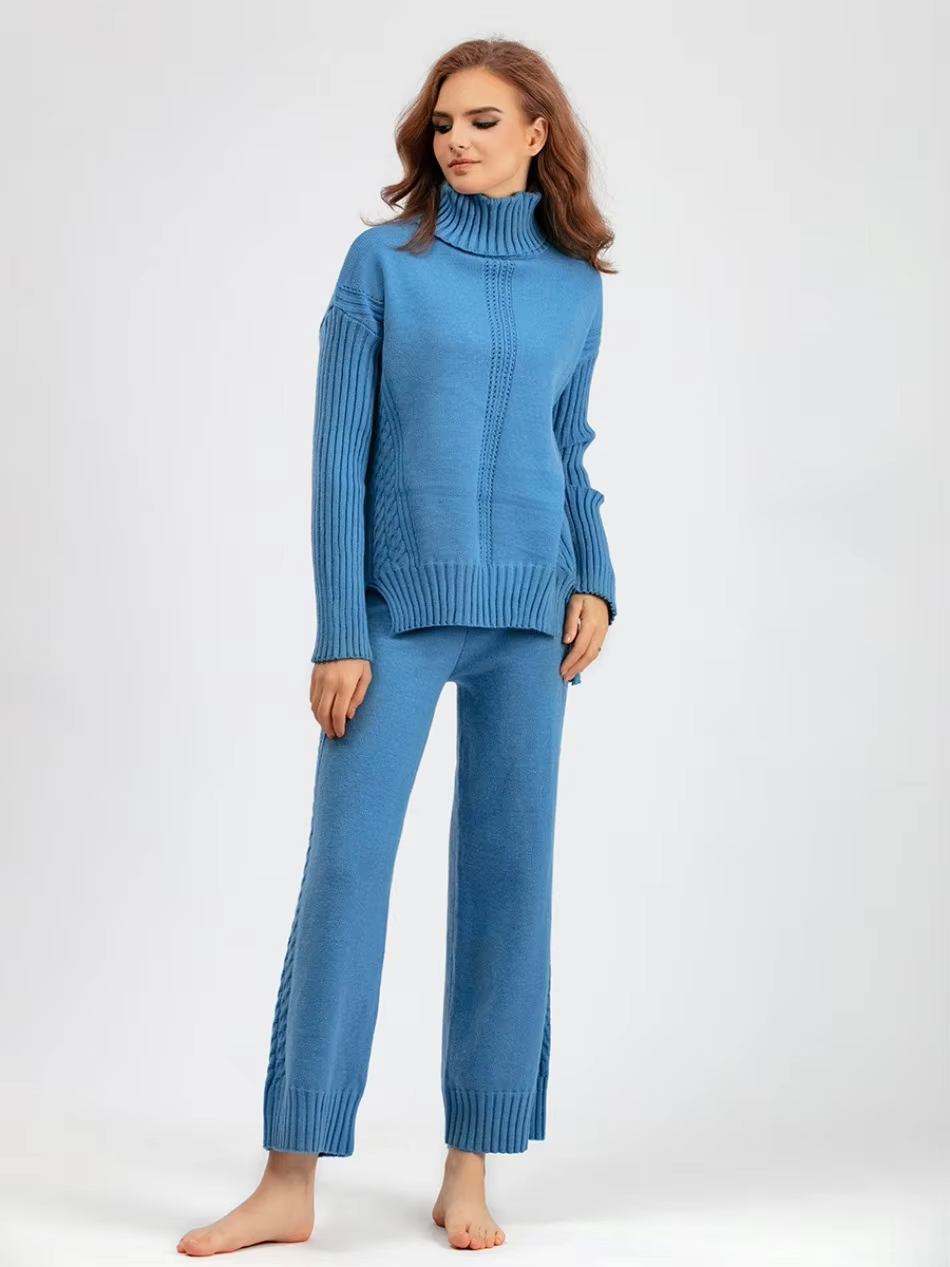 Adriana Women’s Cozy Turtleneck Set – Casual Comfortable Winter Style