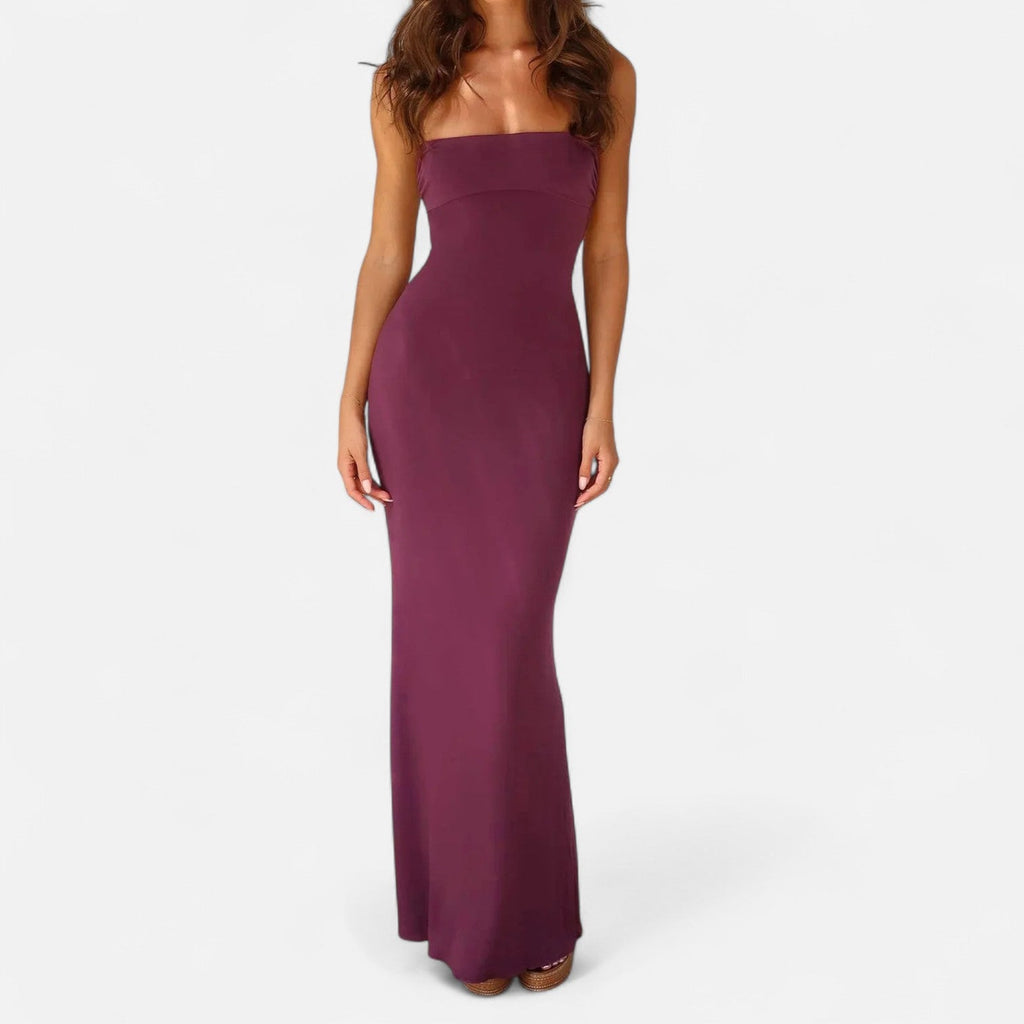 Women's Backless Draped Maxi Dress – Elegant Evening Statement Dress