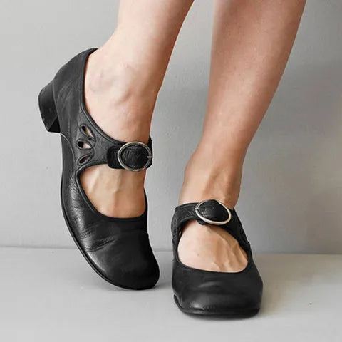 Women's Buckle Heels - French Inspired Dress Shoes