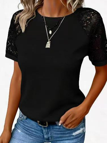 Women's Lace Hollow-Out Top - Light and Feminine