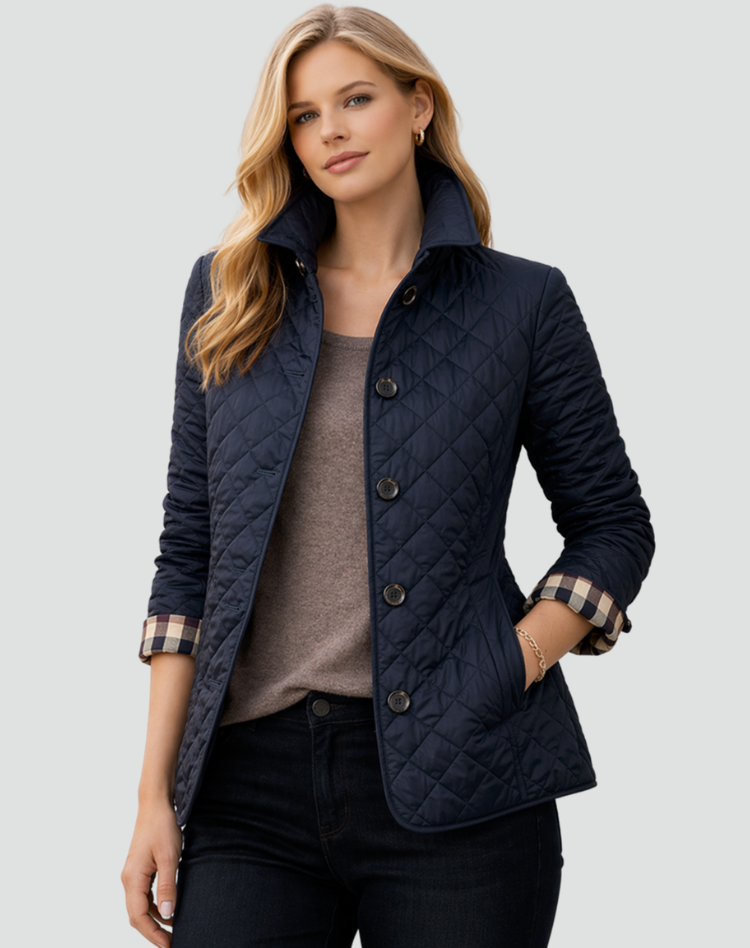 Women's Quilted Jacket - Button Front Transitional Daywear