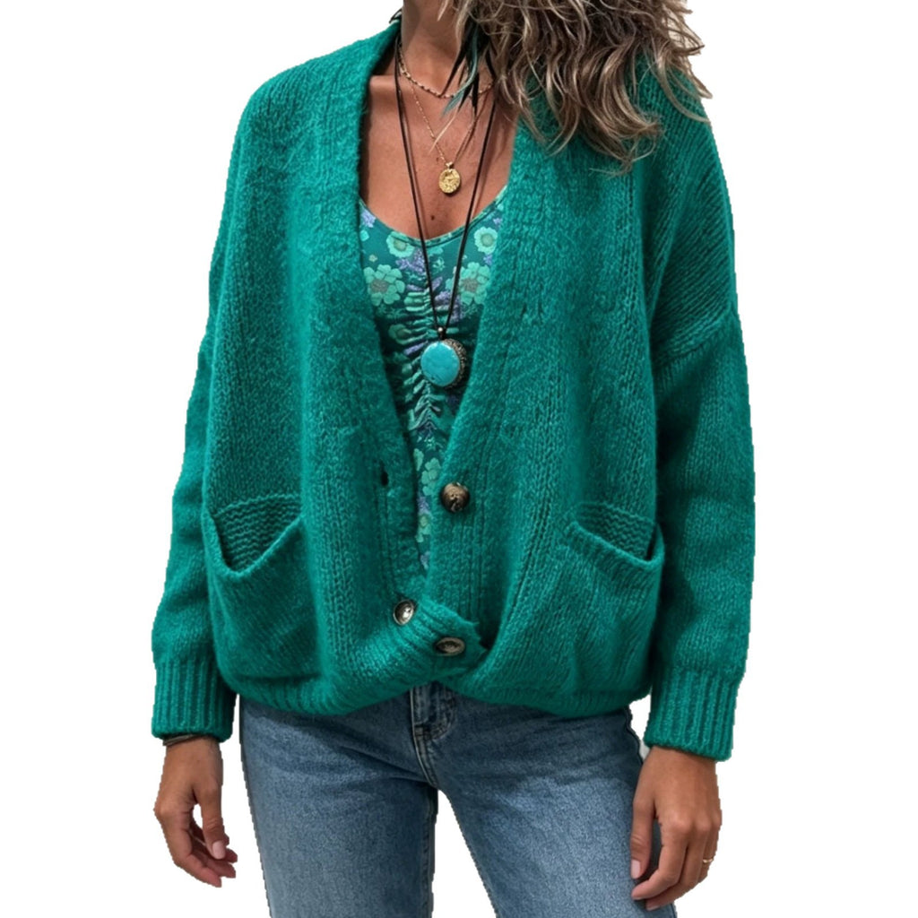 Women’s Loose-Fit Knit Cardigan – Cozy Casual Layering Outerwear Style