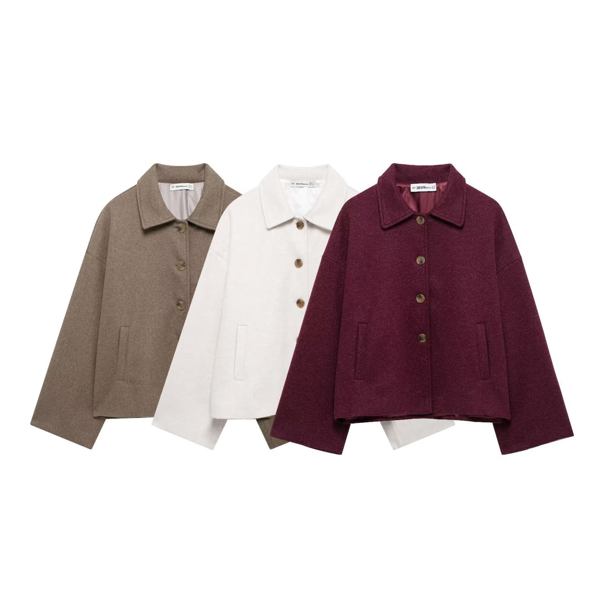 Short Notched-Collar Wool Coat - Chic and Soft